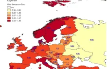 Ciekawostki na mapach: Średnie ceny paliw w Europie podane w euro