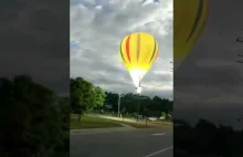 Balon wleciał w linie energetyczną