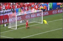 Gol Szwajcarii w meczu Polska - Szwajcaria strzelony przez Xherdan Shaqiri