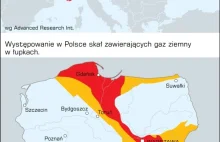 Infografika zasobów gazu łupkowego w Polsce i w Europie, informacja PAP