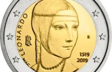 Nowa moneta okolicznościowa: "Dama z gronostajem" na monecie 2 euro.