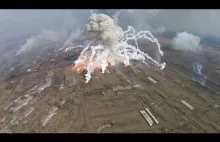 Ukraiński skład amunicji - najlepsza perspektywa do oglądania wybuchów