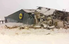 PICTURED: Lidl In Ruins After 'Stolen Digger' Smashes Roof In