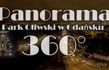 Nocna panorama Parku Oliwskiego w Gdańsku