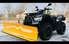 Quad ATV z pługiem - zimą jest...
