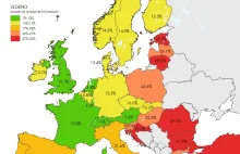 Rozmiar szarej strefy w poszczególnych krajach Europy