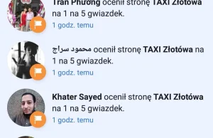 Cierpy kupują negatywne oceny na FB TAXI Złotówy