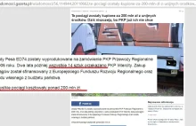 Portal gazeta.pl manipuluje informacją o niszczejących pociągach Pesy.