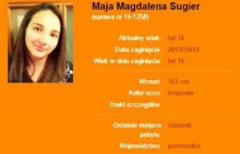 Zaginiona]: Maja Magdalena Sugier