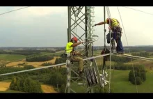 Montaż linii przesyłowej 400 kV w Ełku