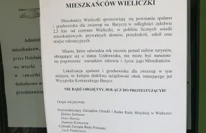 Wieliczka Akcja protestacyjna Wieliczki przeciwko spalarni zwierząt na Baryczy
