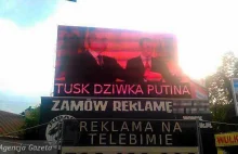 ''Tusk dzi**ka Putina'' na billboardzie - policja zatrzymała dwóch 18-latków