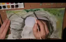 Nature Window - watercolor/gouash painting timelapse