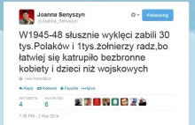 Joanna Senyszyn publicznie po raz trzeci obraża pamięć po Żołnierzach...