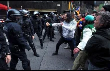 Starcia katalońskich wojowników ninja z policją.