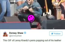 Lenny Kravitz - pęknięte spodnie na koncercie. Nie miał bielizny, widać...