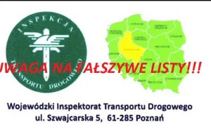 Uwaga ! FAŁSZYWE LISTY z Wojewódzkiego Inspektoratu Transportu Drogowego...