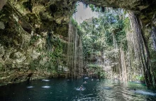Cenote, jaskinie wypełnione wodą, w Meksyku.