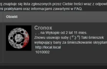 Użytkownik @cronox zbanowany za trollowanie i flood.