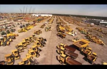 Helicopter tour over heavy equipment - the premier global auction in...