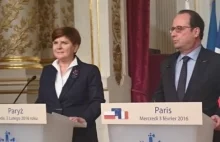 Premier Szydło w Paryżu: Polska chce wzmocnienia granic zewnętrznych UE