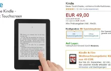 Najnowszy czytnik e-booków Kindle 7 w amazon.de za 49 EUR, wersja bez...