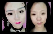 Azjatki usuwają makijaż