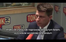 R.Petru "wybitny ekonomista", twierdzi że W.Brytania wychodzi ze strefy Euro...