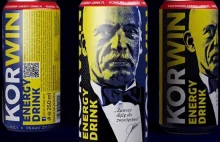 Korwin Energy Drink już w sprzedaży, reklamowany przez Mariana Kowalskiego