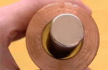 Copper pipe and neodymium magnet