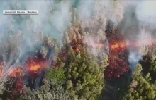 Ze szczeliny wypływała wrząca lawa. Przed erupcją trzęsła się ziemia