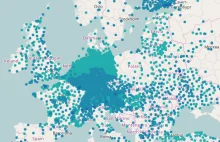 Mapa radioaktywności w Europie