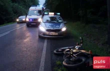 Pijany motocyklista wjechał do rowu. Miał 3 promile