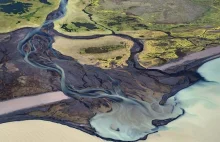 Rzeki Islandii z lotu ptaka
