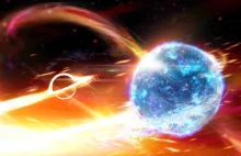 Czarna dziura pożerająca gwiazdę neutronową