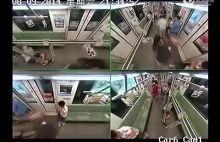Reakcja ludzi na mdlejącego faceta w metrze.