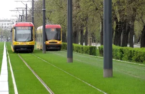 Zielone torowisko przy Zielenieckiej w Warszawie.