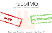 Potwierdzanie wiadomości w RabbitMQ | Cztery Tygodnie