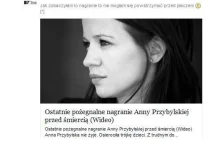 Oszuści na facebooku wykorzystują śmierć Anny Przybylskiej