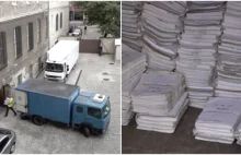 Ciężarówki z tonami akt jadą z prokuratury do sądu.Finał oszustwa na wielką skal