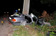 Kierujący BMW po uderzeniu w drzewo zginął na miejscu. Prawo jazdy miał 1 dzień.