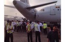 Zderzenie dwóch airbusów na płycie lotniska w Birmie