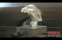 CNC - obróbka skrawaniem głowy orła z aluminium