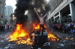 White people rioting over stupid shit.