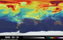 Hipnotyzujący ruch CO2 w atmosferze