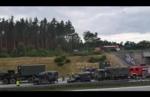 Wypadek amerykańskich żołnierzy na autostradzie A18. 14.06.2018 godzina...