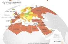 Zagrożenie terroryzmem wg brytyjskiego MSZ [INFOGRAFIKA]