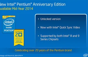 Pentium z odblokowanym mnożnikiem. Tani procesor na rocznicę marki