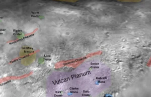 NASA proponuje nazwy dla obiektów powierzchni Charona, księżyca Plutona.