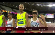 Niewidoma Joanna Mazur zdobywa złoty medal w biegu na 1500m
